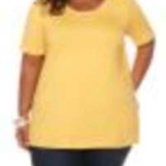 NEW PHOTOS! T-SHIRT, GOLD, SIZE 4X, SHORT SLEEVES, SIDE SPLITS, SCOOP NECK, LONG - Picture 1 of 11